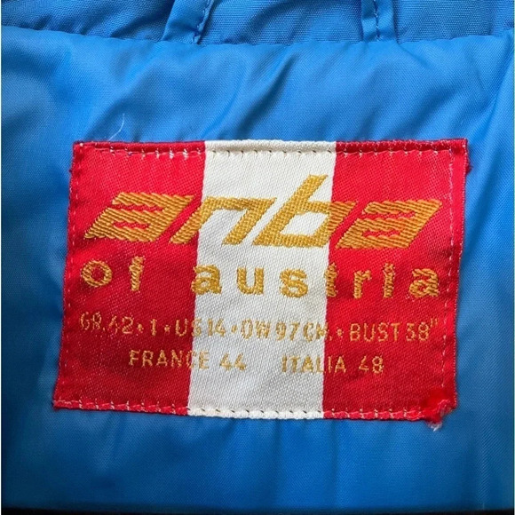 Anba of Austria VNTG 80s/90s size 14 Blue Puffer SKI Jacket Made in Austria - Picture 5 of 15